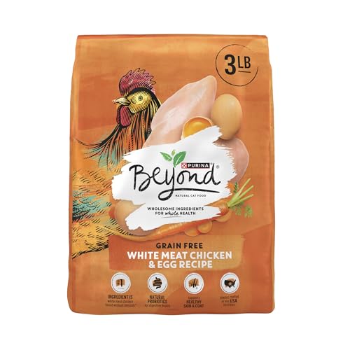 Book Cover Purina Beyond Grain Free, Natural Dry Cat Food, Grain Free White Meat Chicken & Egg Recipe - 3 lb. Bag