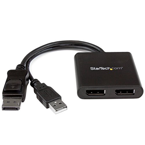 Book Cover StarTech.com 2-Port DisplayPort MST Hub - 4K 30Hz- DisplayPort to DisplayPort Dual-Monitor Splitter for Dual Monitor Setup (MSTCDP122HD) (MSTDP122DP)