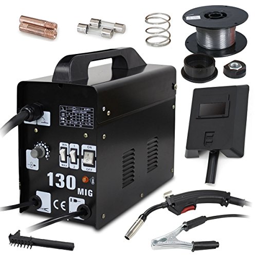 Book Cover SUPER DEAL PRO Commercial MIG 130 AC Flux Core Wire Automatic Feed Welder Welding Machine w/Free Mask 110V