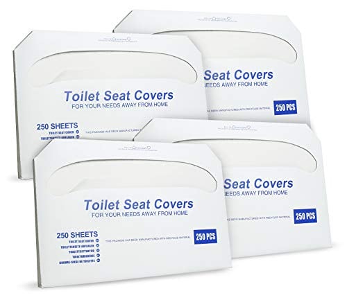 Book Cover Paper Toilet Seat Covers - Disposable - Half-Fold Toilet Seat Cover Dispensers - White - 4 Pack of 250-14