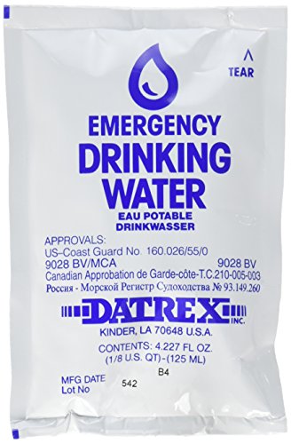 Book Cover Datrex Emergency Survival Water Pouch (Pack of 66), 125 Milliliter