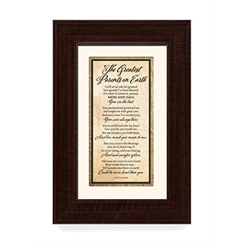 Book Cover Greatest Parents Wood Wall Frame Art Plaque | 8.5 inches x 12.5 inches | Wall Hanger and Easel Back | The Greatest Parents on Earth | by James Lawrence