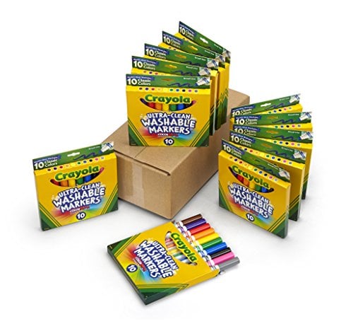 Book Cover Crayola Ultra Clean Washable Markers, Broad Line, 12 Pack, 10 Colors
