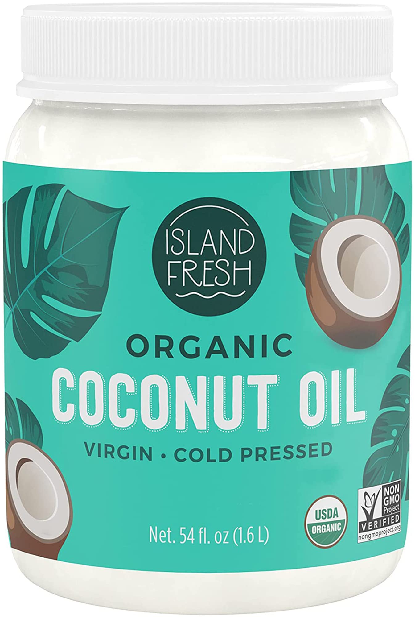Book Cover Island Fresh Organic Coconut Oil (54 oz) - Organic Virgin Coconut Oil Great for Baking, Versatile Cooking Oil, DIY Hair Oil & Skin Oil, Cold-Pressed, Certified Organic & Non-GMO 54 Fl Oz (Pack of 1)