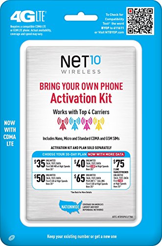 Book Cover Net10 Bring Your Own Phone SIM Activation Kit â€“ Retail Packaging