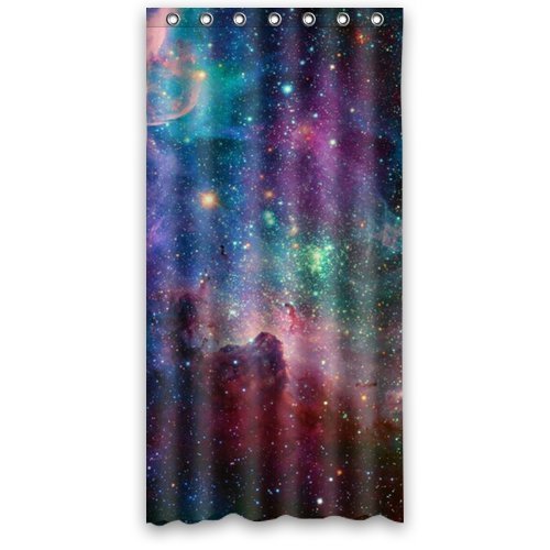 Book Cover FMSHPON Rainbow Galaxy Space Waterproof Polyester Fabric Shower Curtain 36x72 Inches