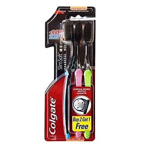 Book Cover Colgate Slim Soft Charcoal Toothbrush (Pack of 3)