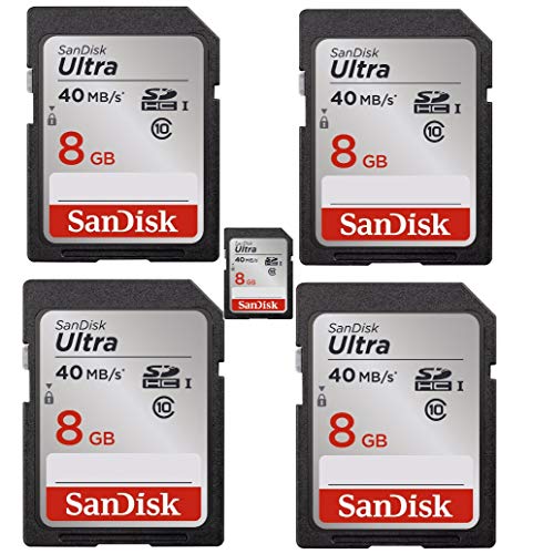 Book Cover 5x Genuine SanDisk Ultra 8GB Class 10 SDHC Flash Memory Card Up To 40MB/s- 266x SDSDUN-008G-G46 (Newest Version)
