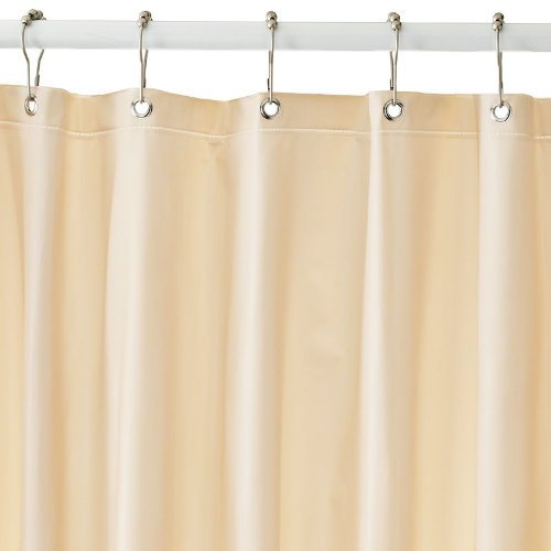 Book Cover Bath Elements Magnetized Shower Curtain Liner (Beige)