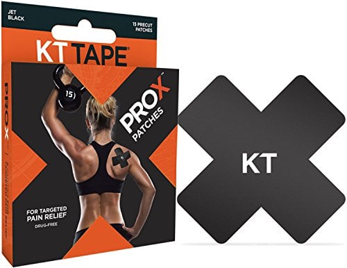 Book Cover KT Tape PRO X Kinesiology Therapeutic Tape, Targeted Pain Relief Patches, 15 Pack, Jet Black