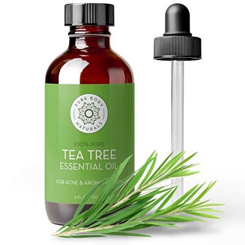 Book Cover Tea Tree Essential Oil, 4 Fl Oz with Dropper - Undiluted Therapeutic Grade for Your Face, Skin, Hair and Diffuser - 100% Pure Melaleuca Oil for Acne, Toenails - by Pure Body Naturals