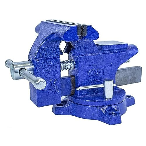 Book Cover Yost Vises LV-4 Homeowner's Vise | 4.5 Inch Jaw Width with a 3 Inch Jaw Opening Home Vise | Secure Grip with Swivel Base | Assembled with a Combination of Powder Coated Cast Iron and Steel | Blue