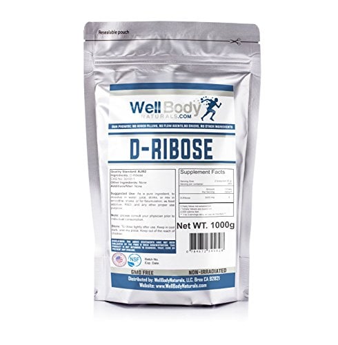 Book Cover Well Body Naturals 100% Pure D-Ribose Powder 1000 Grams - Pharmaceutical USP Grade