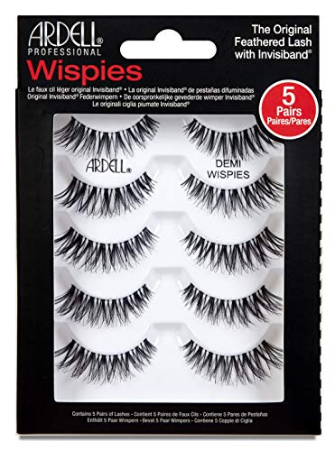 Book Cover Ardell False Eyelashes Demi Wispies Black, 1 pack (5 pairs per pack)
