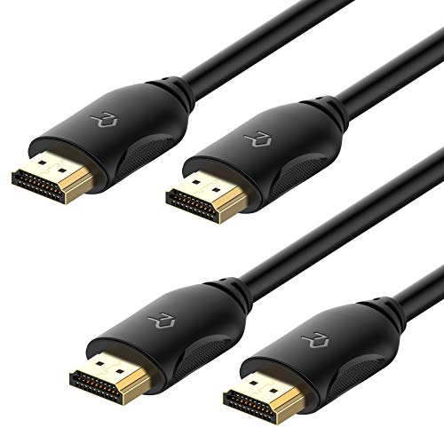 Book Cover Rankie HDMI Cable, High-Speed HDTV Cable, Supports Ethernet, 3D, 4K and Audio Return, 2 Pack, 6ft