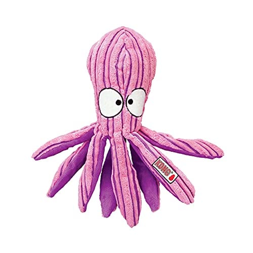 Book Cover KONG - CuteSeas™ Octopus - Corduroy Plush Dog Toy - For Medium Dogs