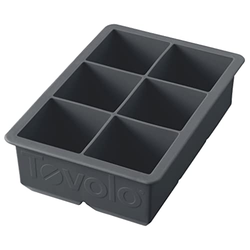 Book Cover Tovolo King Cube Ice Tray (Charcoal) - Reusable & Large Silicone Molds for Whiskey, Cocktails, Coffee, Bartender Accessories, & Smoothies / BPA-Free & Dishwasher-Safe