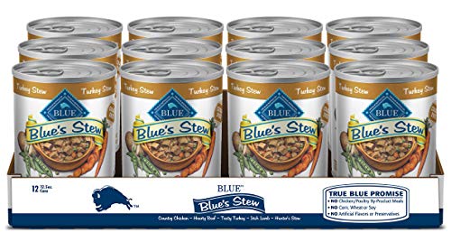 Book Cover Blue Buffalo Blue's Stew Natural Adult Wet Dog Food, Turkey Stew 12.5-oz can (Pack of 12)