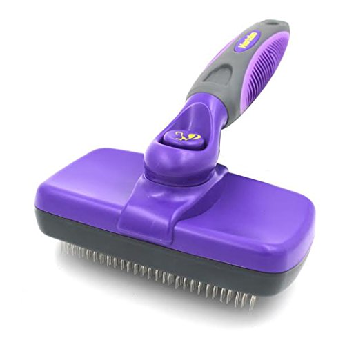 Book Cover Hertzko Self Cleaning Slicker Brush â€“ Gently Removes Loose Undercoat, Mats and Tangled Hair â€“ Your Dog or Cat Will Love Being Brushed with The Grooming Brush