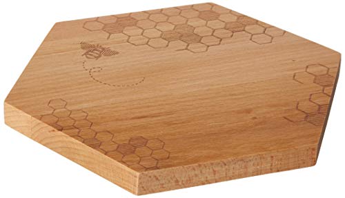Book Cover Talisman Designs  Beechwood Cheese Board, Laser Etched with Honey Bee Art, 7