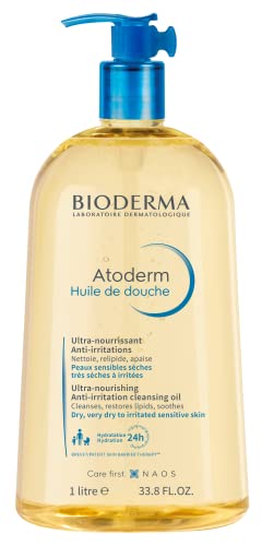 Book Cover Bioderma Atoderm Shower Oil Moisturizing and Nourishing Body and Face Wash for Family with Very Dry Sensitive Skin, 33.8 Fl Oz