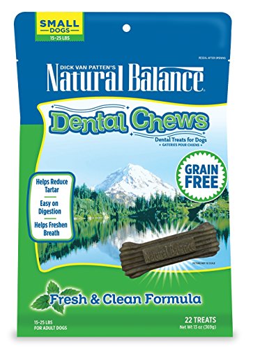 Book Cover Natural Balance Limited Ingredient Dental Chews | Fresh-&-Clean Grain-Free Dog Treats for Adult Dogs | For Small Dogs | 13-oz. Pouch