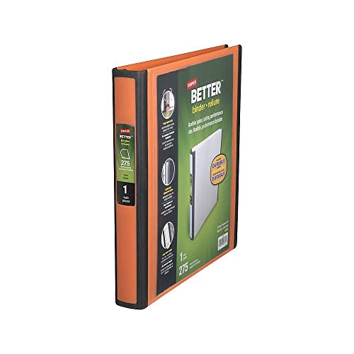 Book Cover Staples 1 Inch Better View Binder with D-Rings, Orange by Staples