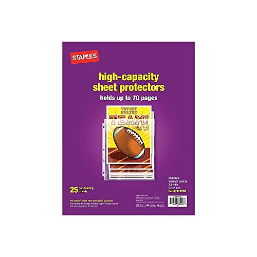 Book Cover Staples High Capacity Sheet Protectors by Staples