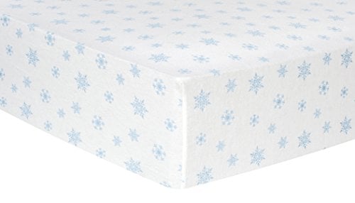 Book Cover Trend Lab Blue Snowflakes Deluxe Flannel Fitted Crib Sheet