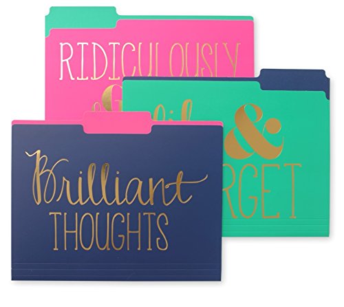 Book Cover Roobee Gold Brilliant Thoughts, Ridiculously Good Ideas, File & Forget Decorative File Folders (Set of 9)