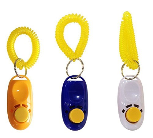 Book Cover Penta Angel Pet Training Clicker Button Clicker with Wrist Strap, Train Dog, Cat, Horse, Pets for Clicker Training (3 Pack)