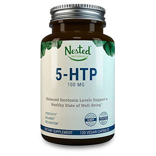 Book Cover 5-HTP 100 mg | 120 Vegan Capsules | Helps with Mood, Sleep, Relaxation, Calm and Appetite Control | Naturally Sourced Serotonin Booster | Anti Stress & Temporary Anxiety Relief Support Supplement