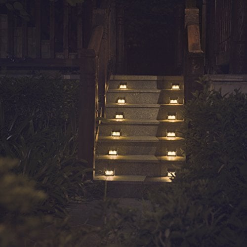 Book Cover [Warm Light] XLUX S60 Solar Step Light, Stair Deck Lamp, Waterproof, 6 Pack