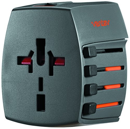 Book Cover Ventev Global Charginghub 300 | Simultaneously Charge Two USB Devices, Two Prong Travel Adapter works in 150+ Countries, Accommodates U.S. Three Prong Devices, Rapid Rate Charging Any Single Device
