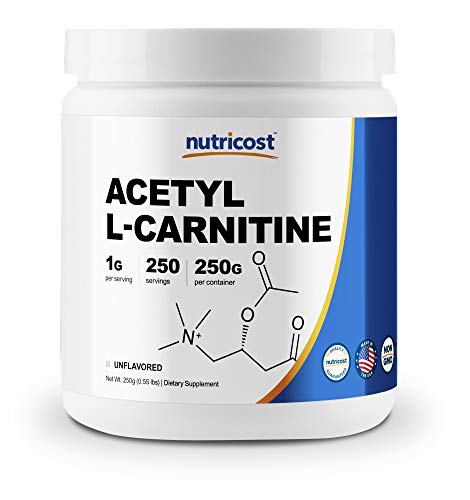 Book Cover Nutricost Acetyl L-Carnitine (ALCAR) 250 Grams- 1G Per Serving - 250 Servings - Highest Quality Pure Acetyl L-Carnitine Powder