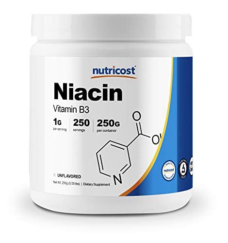 Book Cover Nutricost Niacin Vitamin B3 Powder 250 Grams - 1G Per Serving - Pure Vitamin B3 (Niacin) Powder