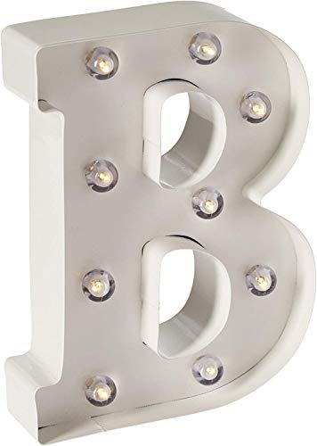 Book Cover Darice White Metal Marquee Letter – B - 9.87” Tall, White Finish