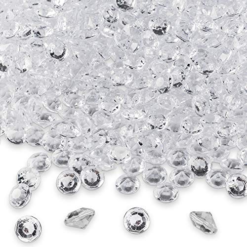 Book Cover Diamond Table Confetti, Vase Filler, Party Decorations for Weddings, Bridal Shower, Birthdays, Home, and more. 2000 Pack of 1 Carat 6.5mm Jewels (Clear) by Super Z Outlet®