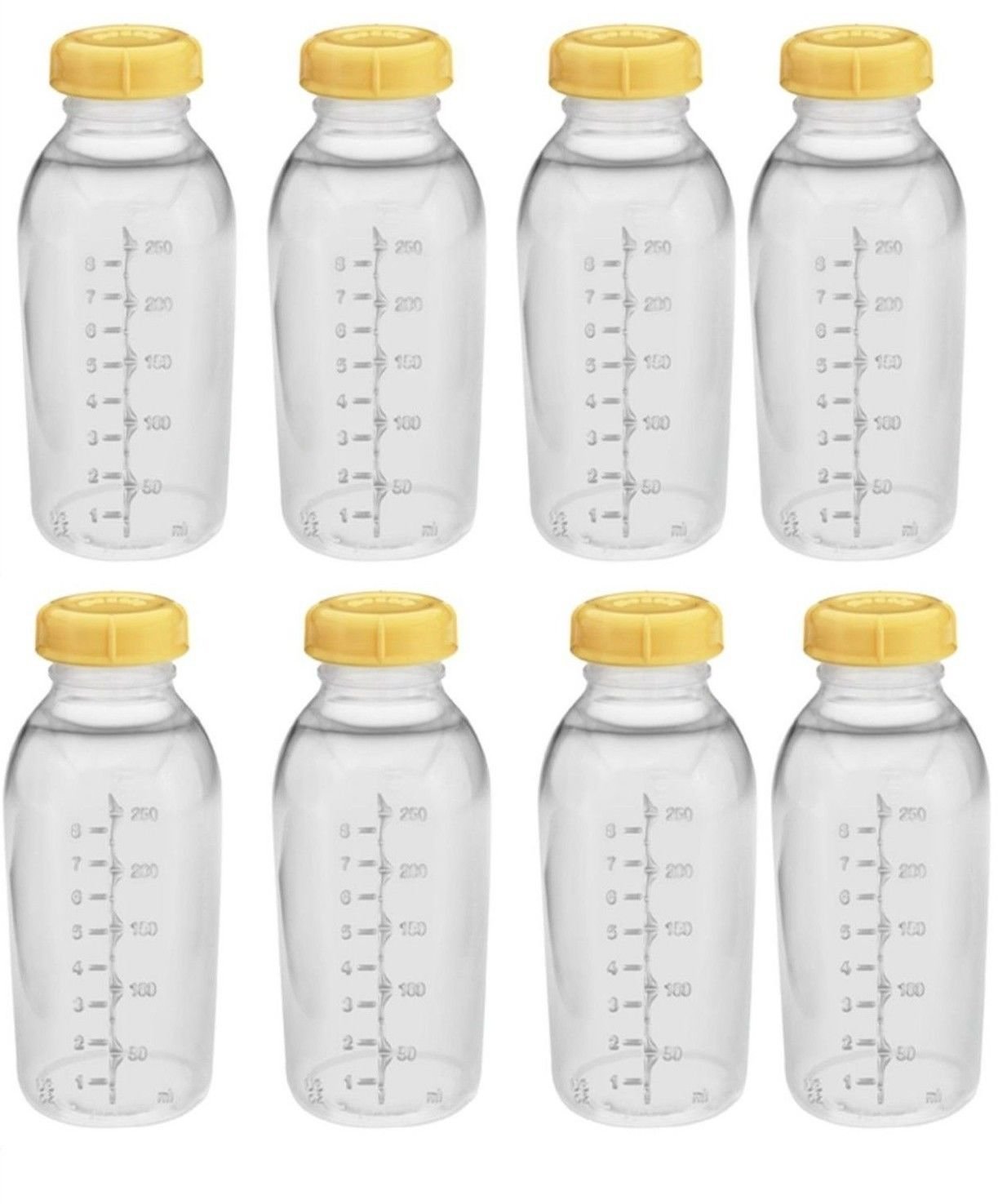 Book Cover Medela Breastmilk Collection Storage Feeding Bottle with Lids-8 Pack (8 Bottles and 8 Lids)w/lid 8oz /250ml