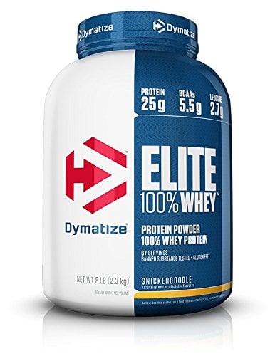 Book Cover Dymatize Elite 100% Whey Protein Powder, Take Pre Workout or Post Workout, Quick Absorbing & Fast Digesting, Snickerdoodle, 5 Pound