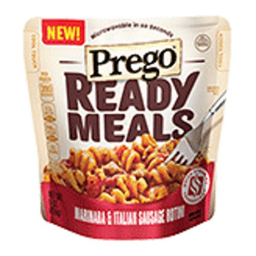 Book Cover Prego, Ready Meals, 9oz Pouch (Pack of 4) (Choose Flavors Below) (Marinara & Italian Sausage Rotini)