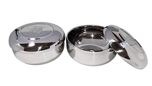 Book Cover 2sets Vacuum Insulated Double Wall Skin Stainless Steel Good Fortune Korean Traditional Rice Bowl with Lid