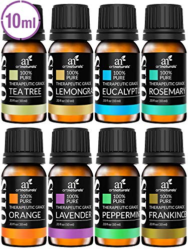 Book Cover Artnaturals Therapeutic-Grade Aromatherapy Essential Oils Gift Set â€“ (8 x 10ml) - 100% Pure of The Highest Quality Oil â€“ Peppermint, Tea Tree, Lavender, Eucalyptus
