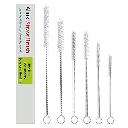 Book Cover ALINK Simple Drink Straw Cleaning Brush Kit - 5 Size - 6 Pieces (12