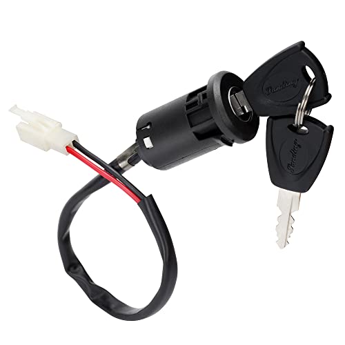 Book Cover Ignition Key Switch Lock 2 Wire - Key Switch Starter Parts for Electric Trike and Scooter, Golf Carts, Bikes