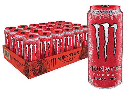Book Cover Monster Energy Ultra Red, Sugar Free Energy Drink, 16 Ounce (Pack of 24)