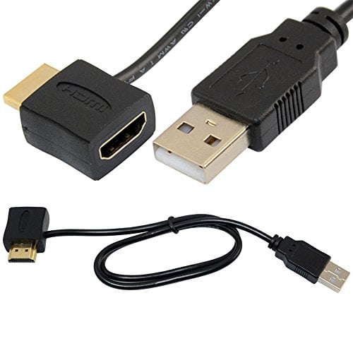 Book Cover BLUECELL Convertor + USB 2.0 Male Charger Cable Splitter Adapter 50cm HDMI Male