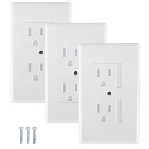 Book Cover Mommy's Helper Safe Plate Electrical Outlet Covers Standard, White, 3 Pack