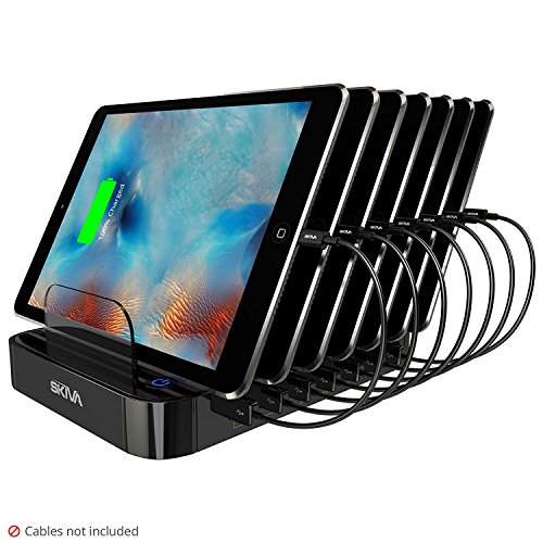 Book Cover Skiva 84W 7-Port USB Charging Station with Wall/AC Input 2.4 Amps Smart Rapid Charging Ports for iPhone, iPad, Samsung Galaxy, LG, Smart Phones, Tablets (Cables Sold Separately) [StandCharger AC121]