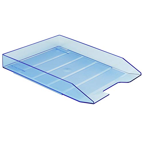Book Cover Acrimet Stackable Letter Tray Front Load Plastic Desktop File Organizer (Clear Blue Color) (1 Unit)